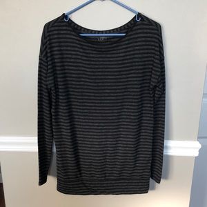 LOFT Long Sleeve black and grey shirt